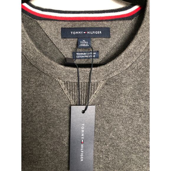 Tommy Hilfiger Men's Size XL Fall Basic Crew Neck Sweater Gray NEW - Picture 2 of 7